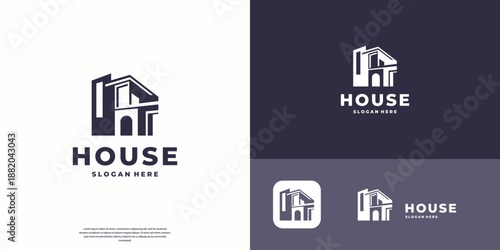 inspiration of house logo silhouette flat symbol design.