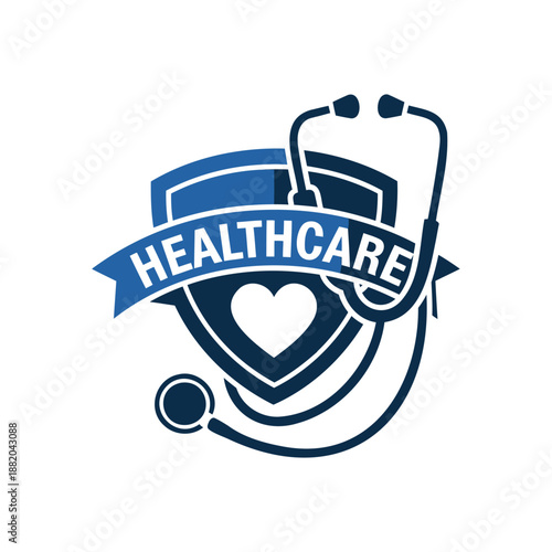 Healthcare Emblem With Stethoscope for Medical Branding
