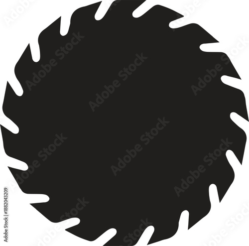 Different black silhouettes of circular saw blades