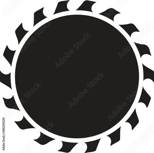 Different black silhouettes of circular saw blades