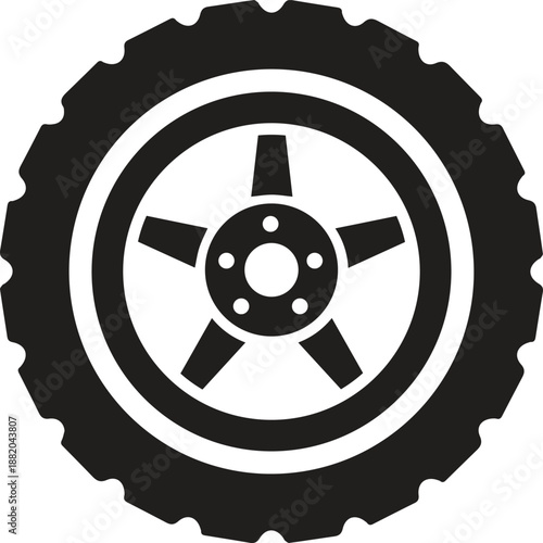 Black rubber wheel tire set. Wheel tires. Car tire tread tracks, motorcycle racing wheels and dirty tires track. Tyres road maintenance vector automobile. Auto wheel tyre.