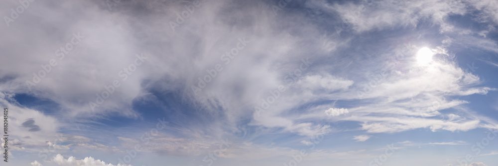 Obraz premium Vast Sky With White Clouds Over Calm Blue Horizon Cloudscape Landscape