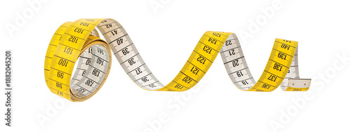 Yellow measuring tape for tailoring and body measurement