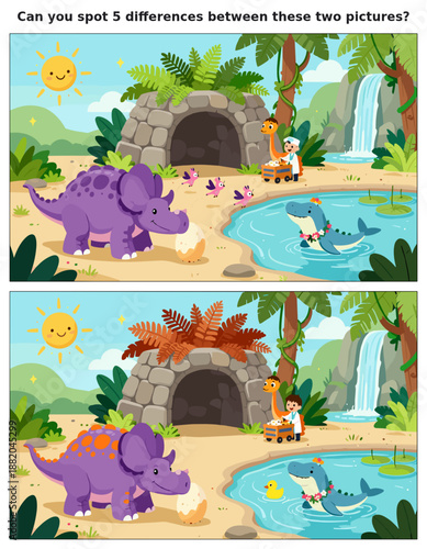 spot the difference, kids activity, fun games, puzzles for kids, educational activity, brain teaser, difference game, coloring pages, coloring books, book cover, kdp, kdp interior, kids challenges, le