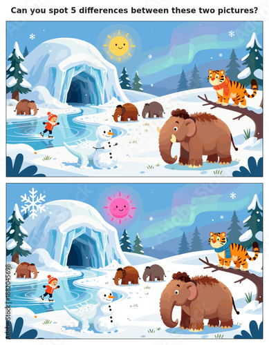 spot the difference, kids activity, fun games, puzzles for kids, educational activity, brain teaser, difference game, coloring pages, coloring books, book cover, kdp, kdp interior, kids challenges, le