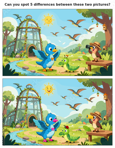 spot the difference, kids activity, fun games, puzzles for kids, educational activity, brain teaser, difference game, coloring pages, coloring books, book cover, kdp, kdp interior, kids challenges, le