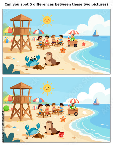 spot the difference, kids activity, fun games, puzzles for kids, educational activity, brain teaser, difference game, coloring pages, coloring books, book cover, kdp, kdp interior, kids challenges, le