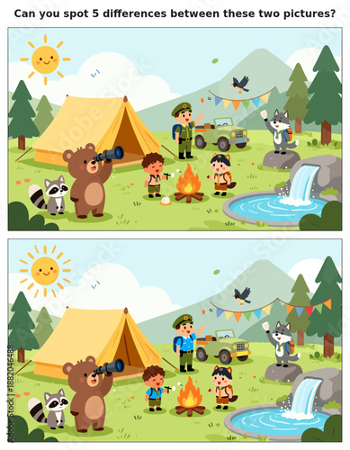 spot the difference, kids activity, fun games, puzzles for kids, educational activity, brain teaser, difference game, coloring pages, coloring books, book cover, kdp, kdp interior, kids challenges, le