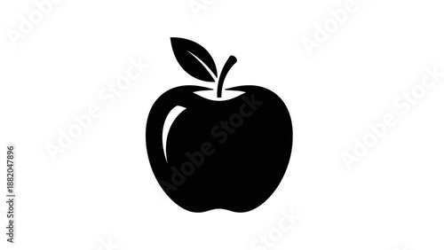 Simple Black Apple Icon Design.