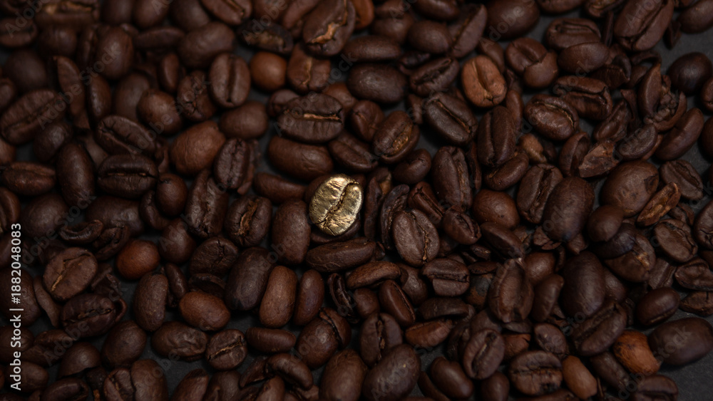 Obraz premium Golden Coffee Bean as Symbol of Luxury and Rising Value