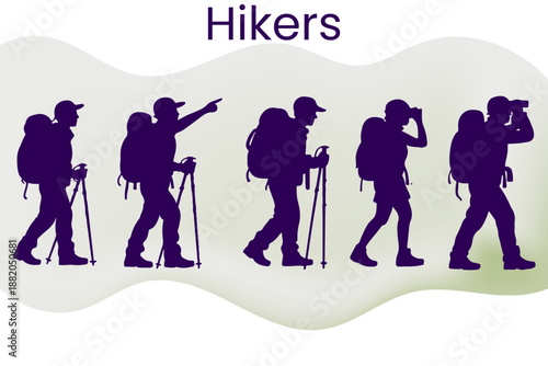 Hikers Silhouettes for Outdoor Adventure