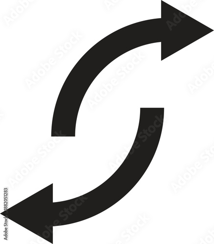 Collection of vector icons of two circular arrows. Symbols for reload, change, refresh, and others isolated on a white background.