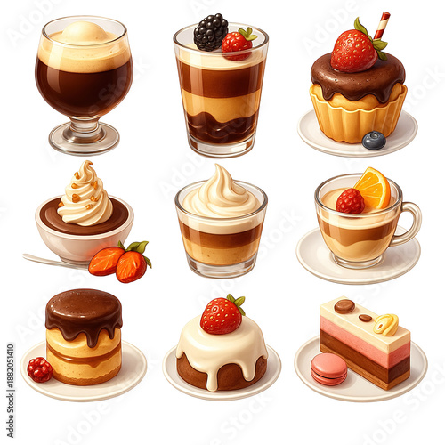 Wallpaper Mural Assorted Gourmet Desserts and Coffee Treats Collection Torontodigital.ca