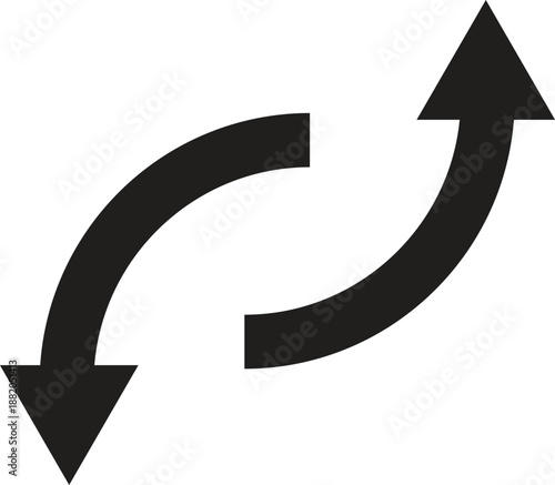 Collection of vector icons of two circular arrows. Symbols for reload, change, refresh, and others isolated on a white background.