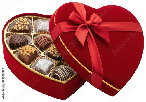 Red Heart png Velvet Box cutout Delicious Chocolate png Sweet Candy cutout Gift Present png Romantic Treats cutout Festive Confection png Tasty Dessert cutout isolated transparent background image