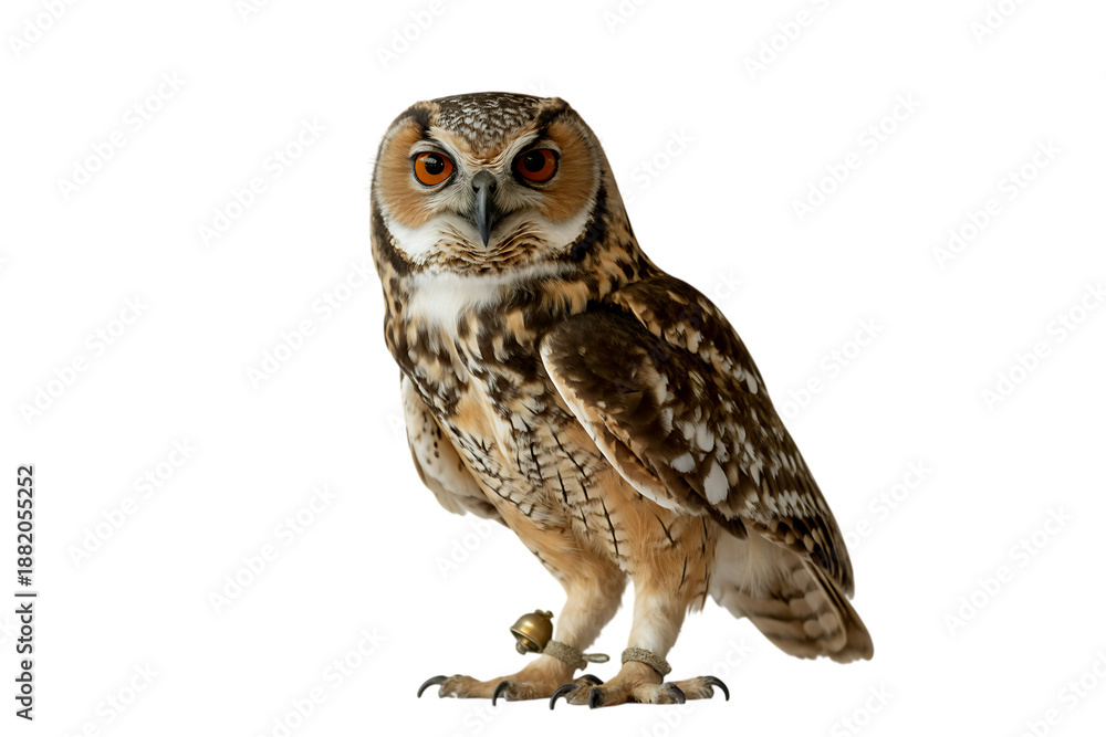 Fototapeta premium Captivating owl portrait on transparent background