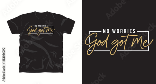 Minimalist typography t-shirt design no worries, modern script font style