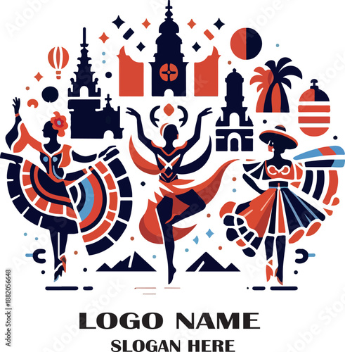 Danzas peru logo vector white background .