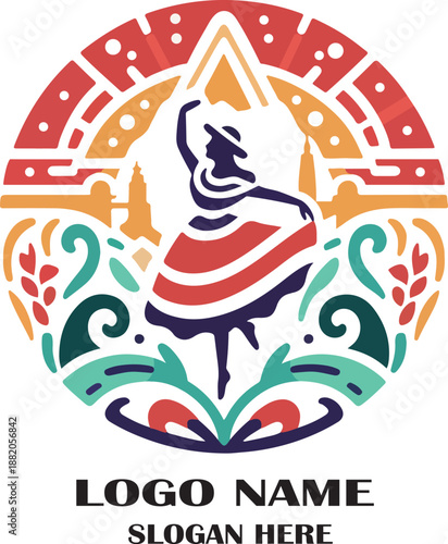 Danzas peru logo vector white background .