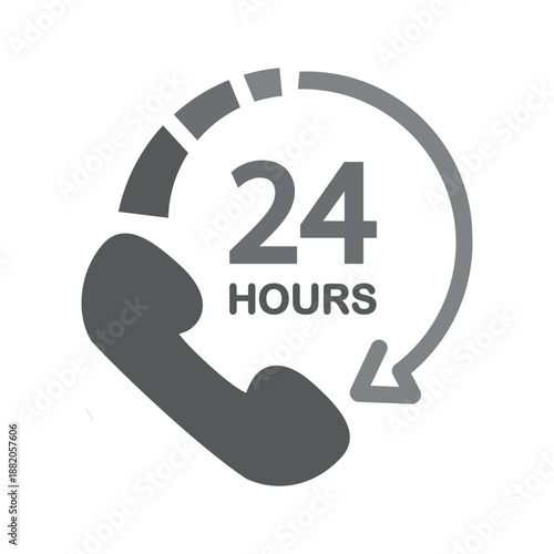 Call center 24 hour vector on a white background.