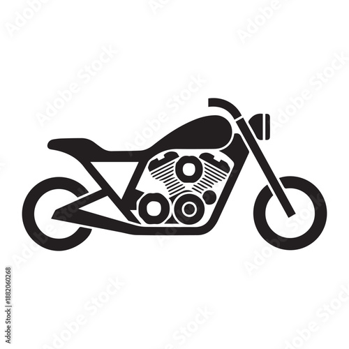 Motorcycle Elements Set Vector Icons for Bike Parts, Repair and Racing Design