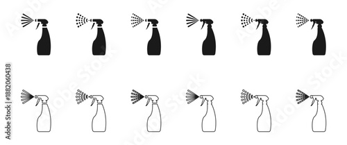 spray bottle icon set vector illustration isolated on white background.
