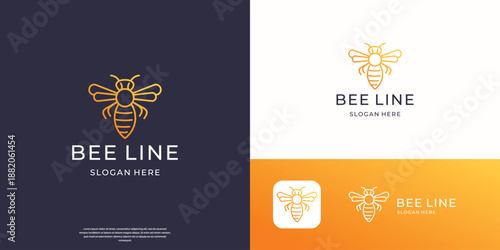 luxury bee line logo design inspiration.