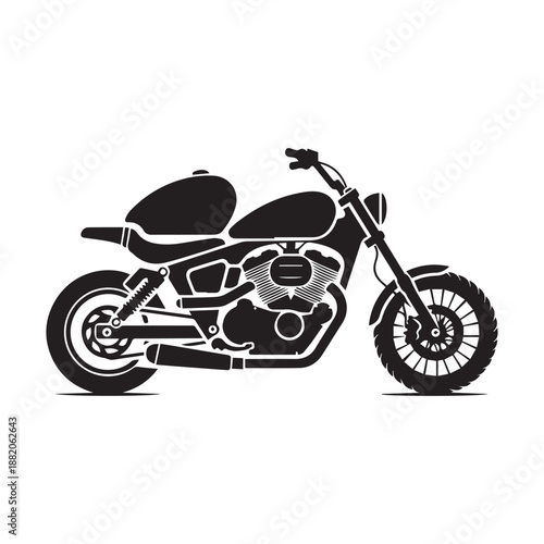 Motorcycle Elements Set Vector Icons for Bike Parts, Repair and Racing Design