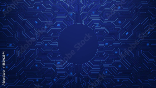 Digital technology circuit motherboard. High-tech technology geometric and connection system background. Circuit board interface. Vector illustration design for concept background and wallpaper.