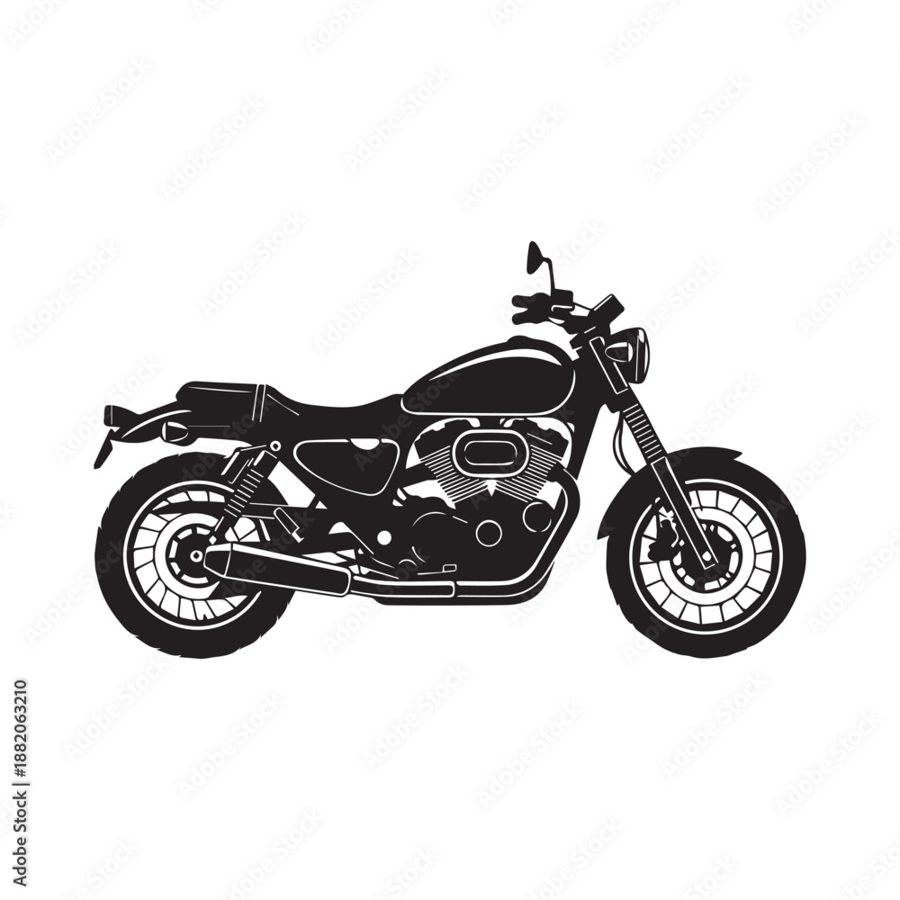 Fototapeta premium Motorcycle Parts and Riding Elements Vector Pack