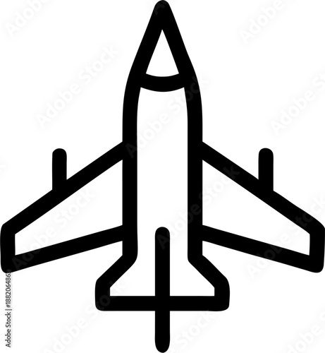 Fighter jet line icon
