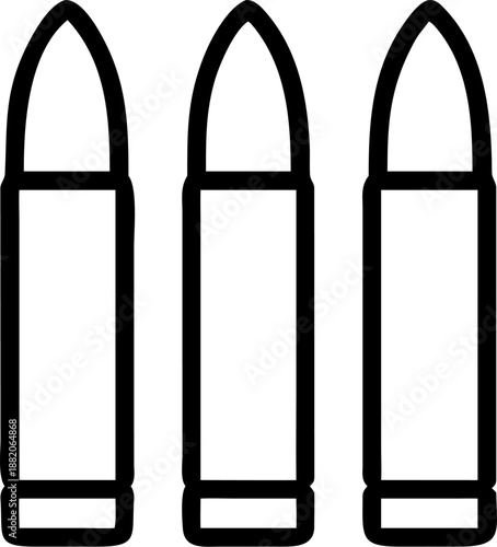Ammunition bullets line icon