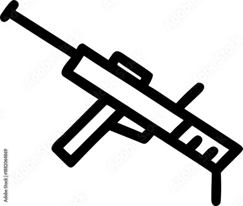 Machine gun line icon