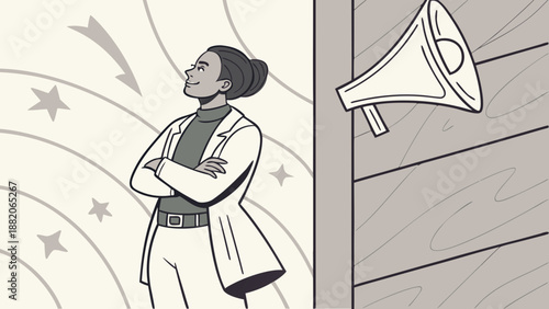 Marketing or advertising professional, creative and modern look, arms crossed.