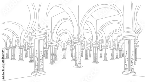 archway corridor, ancient architecture