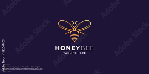 inspiration honey bee modern concept with gradient color branding.