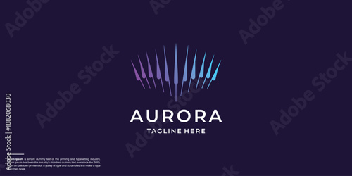 premium logo aurora design. inspiration borealis aurora with gradient color branding
