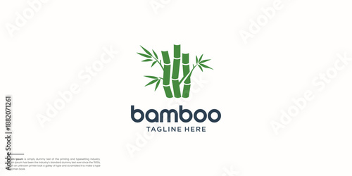 bamboo tree vector logo design