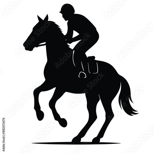 Jockey riding silhouette
