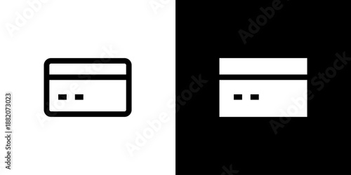 Credit Card concept with flat Black White Background. Vector illustration.