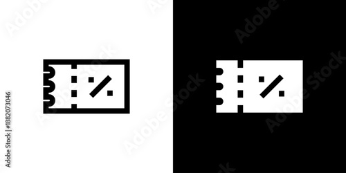 Voucher concept with flat Black White Background. Vector illustration.