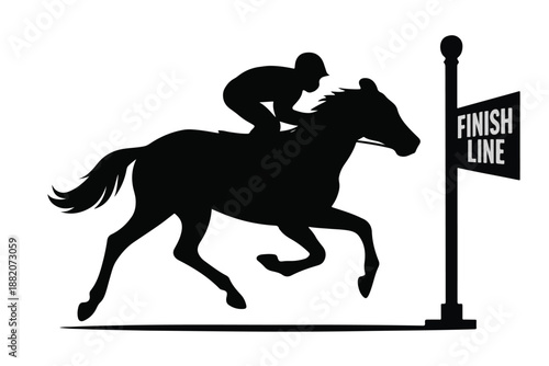 Finish line photo silhouette