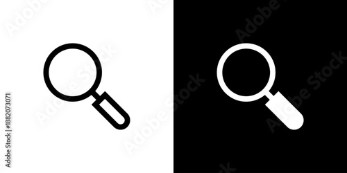 Search concept with flat Black White Background. Vector illustration.
