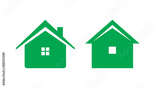 Green Home Icon for Real Estate, Navigation and UI Design