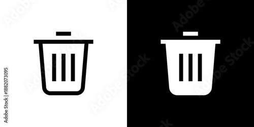 Delete concept with flat Black White Background. Vector illustration.