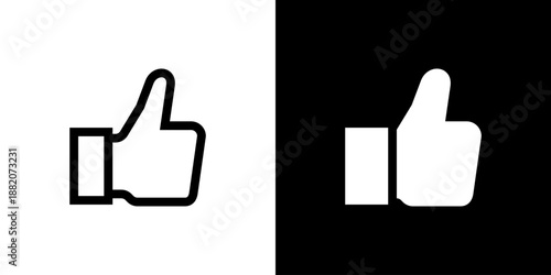 Like concept with flat Black White Background. Vector illustration.