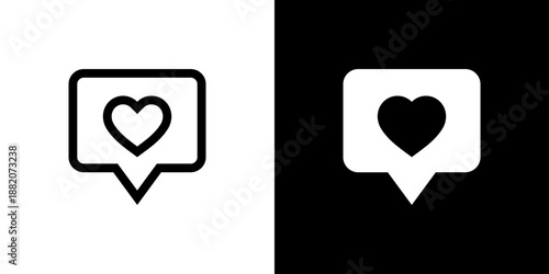 Heart concept with flat Black White Background. Vector illustration.