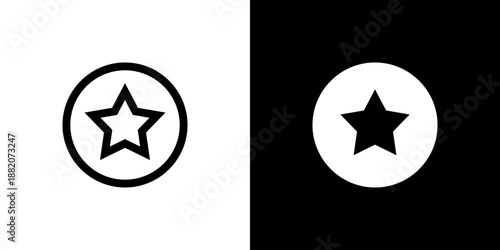 Star concept with flat Black White Background. Vector illustration.