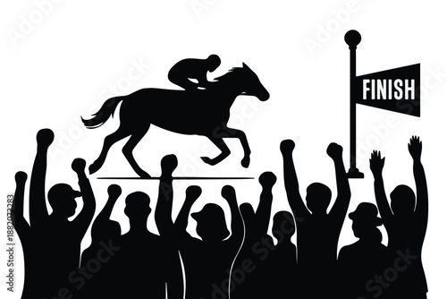 Racecourse crowd silhouette

