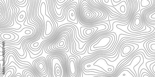 Abstract Topographic Map in Contour Line Light Topographic White seamless texture. Topography map pattern, Geographic curved, vector illustration.